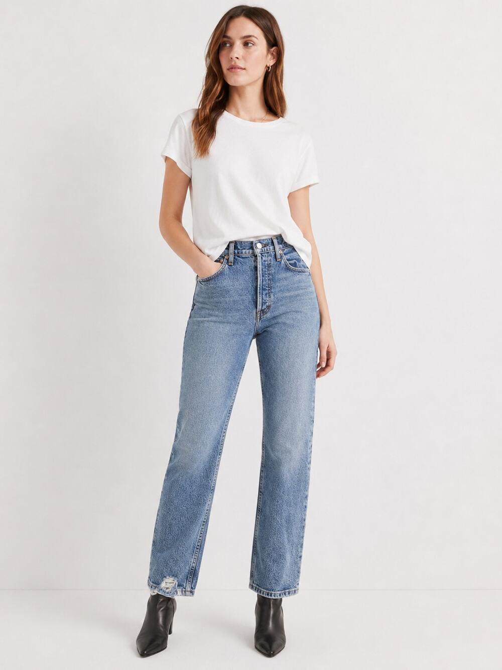 Citizens of Humanity Charlotte High Rise Straight Leg Jeans 27 Medium Wash